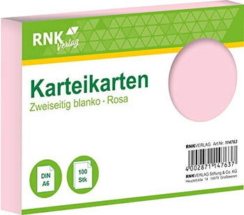 RNK 100 Karteikarten DIN A6 rosa blanko (114763)