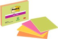 Post-it&reg; SuperSticky 6845-SSP Meeting Notes Neon - 203 x 52 mm, 4 x 45 Blatt