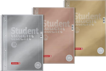 Brunnen Papier GmbH Brunnen Collegeblock Student Premium A4 liniert mit Rand 80 Blatt gold silber rosé (106732795)