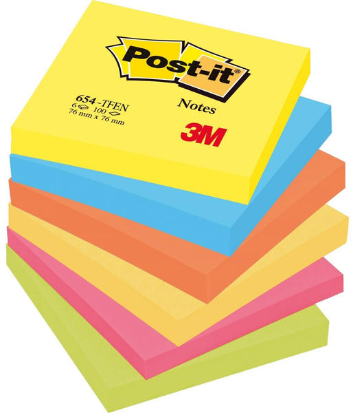 Post-it Notes 7,6x7,6cm 6 x 100 Blatt (654-TFEN)