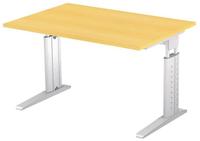 Hammerbacher Schreibtisch C-Fu&szlig; 120x80cm Buche/Silber