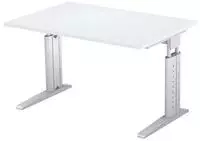 Schreibtisch Teda H680-860xB1200xT800mm lichtgrau ger.Form