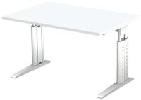 Hammerbacher Schreibtisch C-Fu&szlig; 120x80cm Wei&szlig;/Wei&szlig;