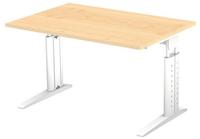 Hammerbacher Schreibtisch C-Fu&szlig; 120x80cm Ahorn/Wei&szlig;