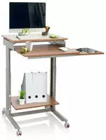 Computertisch / Schreibtisch Workstation Grau / Buche Hjh Office