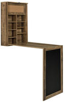 Wandklapptisch Kl&auml;ppen mit Regal Holzfarben [en.casa]