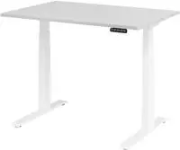 Hammerbacher-Sitz-Steh-Schreibtisch el.120x80cm Grau/Wei&szlig;-VXDKB12/5/W
