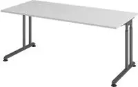 Schreibtisch C-Fu&szlig; 180x80cm Grau/Graphit