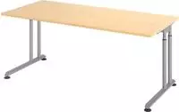 Schreibtisch C-Fu&szlig; 180x80cm Ahorn/Silber