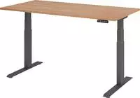 Hammerbacher-Sitz-Steh-Schreibtisch el.160x80cm Nuss/Graph-VXDKB16/N/G
