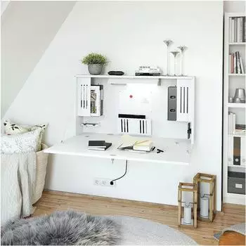 Hammerbacher Wandschreibtisch Wallie 120x65x26cm wei&szlig;