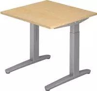 Schreibtisch A-ktiv H650-850xB800xT800mm Ahorndekor ger.Form Kufe