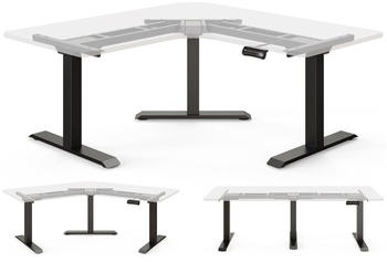 DESQUP Winkelverstellbares Steh-Sitz-Tischgestell Corner schwarz