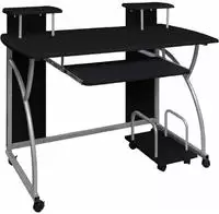 vidaXL Computertisch Schwarz 110x52x88,5 cm Holzwerkstoff