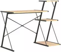 vidaXL Schreibtisch mit Regal Schwarz und Eiche 116&times;50&times;93 cm