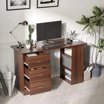 HomCom Multi-functional Computer Desk 3 Drawers 3 Shelves