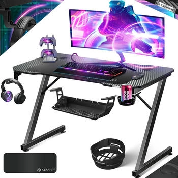 Kesser Gaming-Tisch LED Z-Form 100x60cm