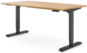 Ergotopia Desktopia Pro X Massiv 160x80cm eiche/schwarz