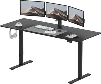 Sanodesk Elektrischer höhenverstellbarer Sitz-Steh-Tisch 200x80cm schwarz