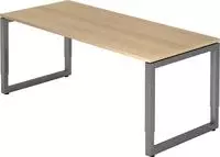 Schreibtisch O-Fu&szlig; eckig 180x80cm Eiche/Graphit