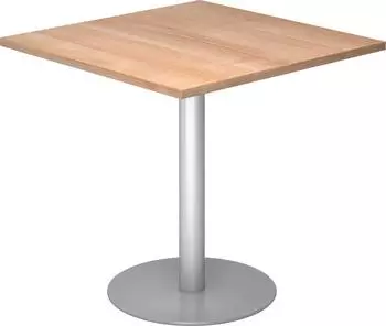 Hammerbacher Besprechungstisch quadratisch 80x80 cm Nussbaum/Silber (VSTF88/N/S)
