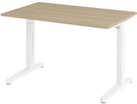 Hammerbacher Schreibtisch C-Fu&szlig; 120x80cm Eiche/Wei&szlig;