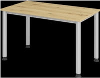 Hammerbacher-Schreibtisch 4Fu&szlig;-rd.120x67cm Asteiche/silber-VHS612/R/S