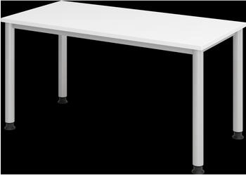 EUROKRAFT pro RENATUS Schreibtisch Mini-Office 4 4-Fu&szlig;-Gestell wei&szlig; Rundstahlrohr (586407)