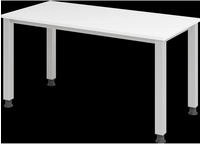 Hammerbacher Schreibtisch VQS614/W 4Fu&szlig; 140x67cm wei&szlig;/silber