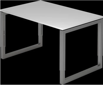 EUROKRAFT pro Schreibtisch mit Gestell aus Vierkant-Stahlrohr H&ouml;he 650 - 850 mm lichtgrau / graphit (825681)