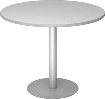 Hammerbacher Besprechungstisch rund Grau/Silber Ø 100 cm (VSTF10/5/S)