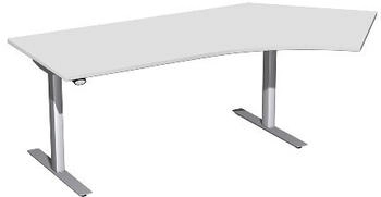 Geramöbel Sitz-Steh-Schreibtisch Elektro Flex 135° rechts elektrisch höhenverstellbar lichtgrau (S-08F1616-LS)
