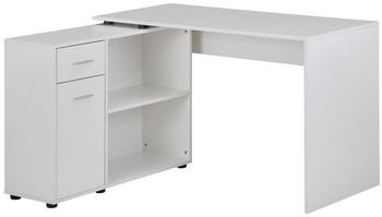 Wohnling Eckschreibtisch mit Regal wei&szlig; (WL5.305)