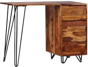 vidaXL Schreibtisch mit 1 Schublade und 1 Schrank Massivholz Akazie (9839.244359)