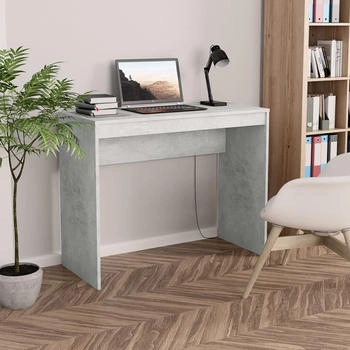 vidaXL Schreibtisch Betongrau Holzwerkstoff (800382)
