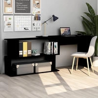 vidaXL Eckschreibtisch Schwarz 200x50x76 cm Holzwerkstoff