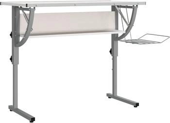 vidaXL Basteltisch Weiß & Grau Holzwerkstoff & Stahl (340928)