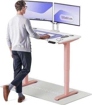 Desktronic Home Pro 120x60cm gedecktes rosa/wei&szlig;