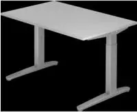 HAMMERBACHER Schreibtisch Schreibtisch C-Fu&szlig; 120x80cm Grau/Silber grau
