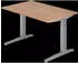 EUROKRAFT pro ANNY Schreibtisch mit C-Fußgestell höhenverstellbar 650 - 850 mm Nussbaum-Dekor / weißaluminium (480469)