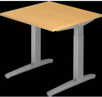 Schreibtisch A-ktiv H650-850xB800xT800mm Buchedekor ger.Form Kufe