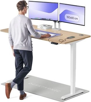 Desktronic Home Pro 160x80cm wei&szlig;/bambus