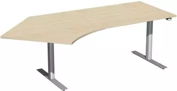 Geramöbel Elektro-Hubtisch Flex 135° links Ahorn/Silber (S-08F1615-AS)