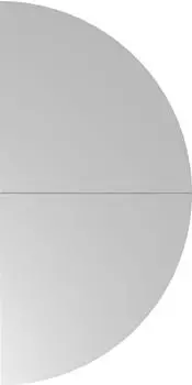 Hammerbacher Anbautisch 2x Viertelkreis 160x80cm Grau/Chrom (LA160/5/C)