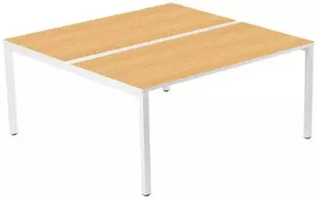 Paperflow easyDesk Doppelschreibtisch Buche/Wei&szlig; 160x166cm (B2P80X160.13.23)