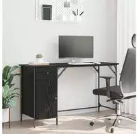 vidaXL Computertisch Schwarz Eichen-Optik 131 x 48 x 75 cm