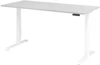 Hammerbacher-Sitz-Steh-Schreibtisch el.180x80cm Grau/Wei&szlig;-VXDKB19/5/W