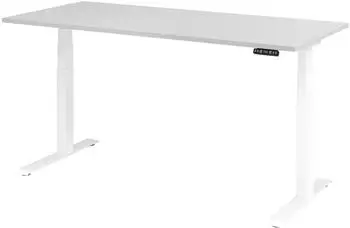Hammerbacher XDKB19 Sitz-Steh-Schreibtisch elektrisch h&ouml;henverstellbar 180x80cm Grau/Wei&szlig; (VXDKB19/5/W)