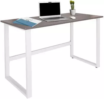 HJH Office WORKSPACE LIGHT I Schreibtisch 120x60cm Grau/Wei&szlig; (830077)