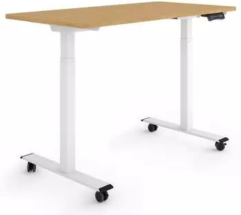 eSmart Germany ERX-122WBA Elektrischer Steh-Sitz-Schreibtisch auf Rollen 120x60cm Bambus (175542868)